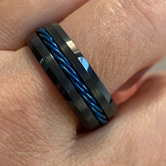 BLACK TUNGSTEN WEDDING BAND RING - Picture 4 of 16